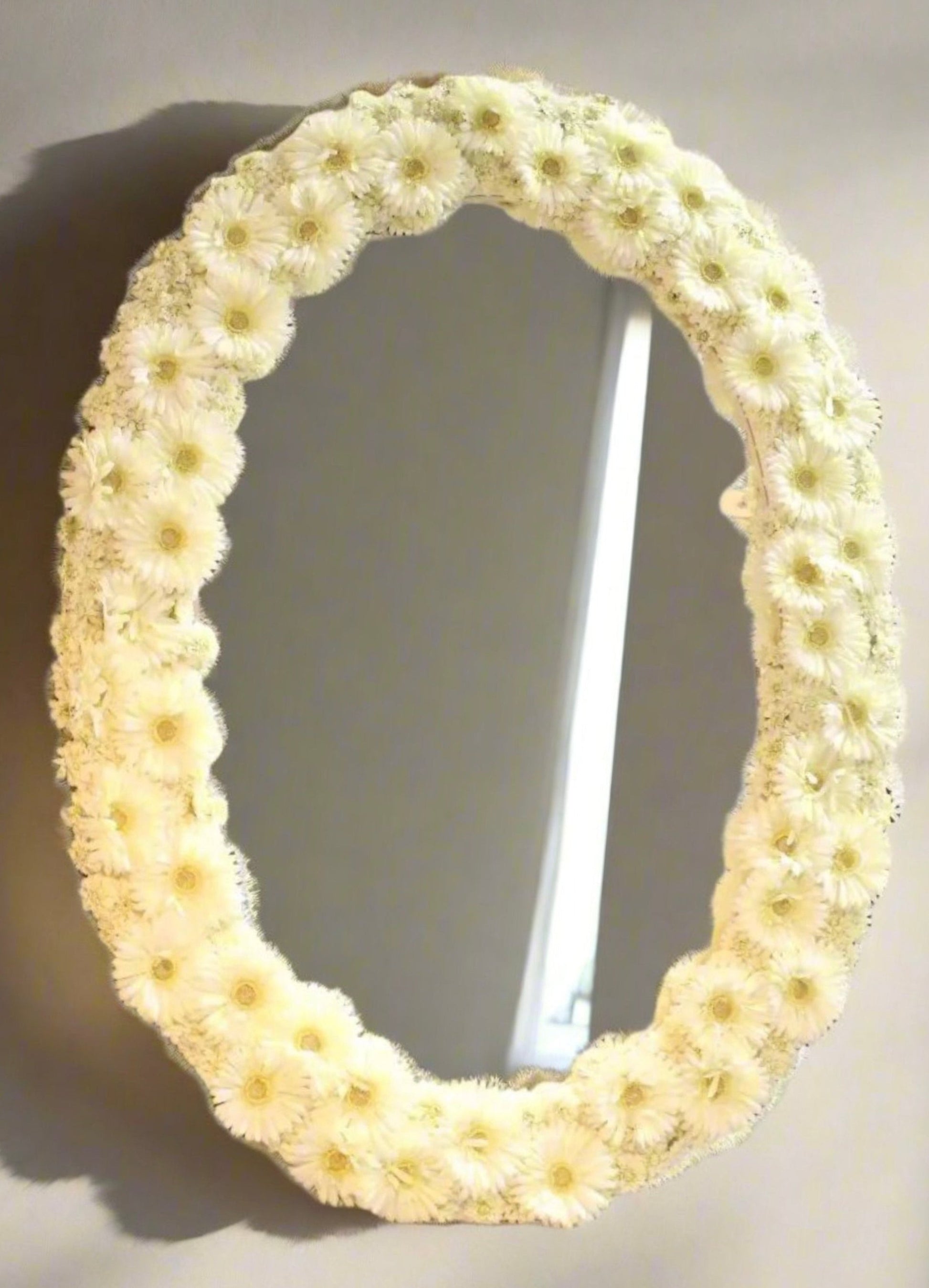 Large Wall Mirror w/ Daisy Flower Frame