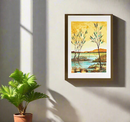 Marsh Landscape Lithograph