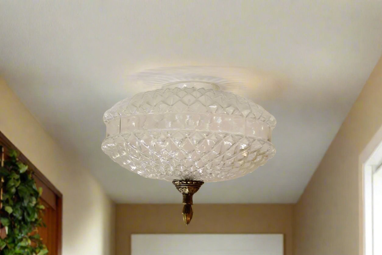 diamond molded clear glass ceiling light shade
