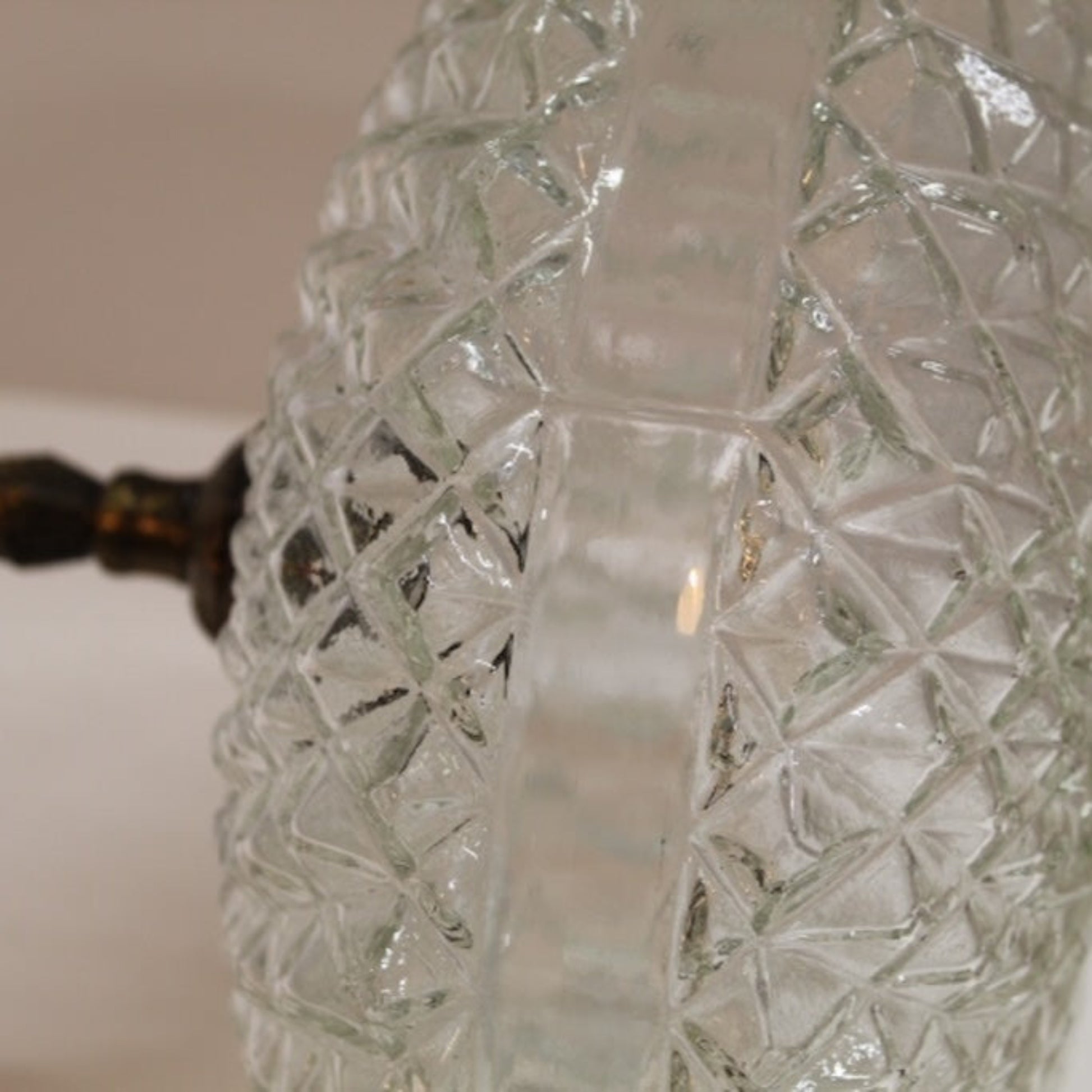 Diamond molded clear glass ceiling light shade