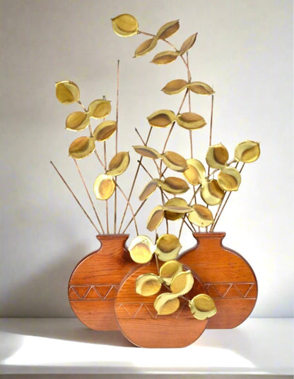 Tabletop sculpture | Teak and Brass