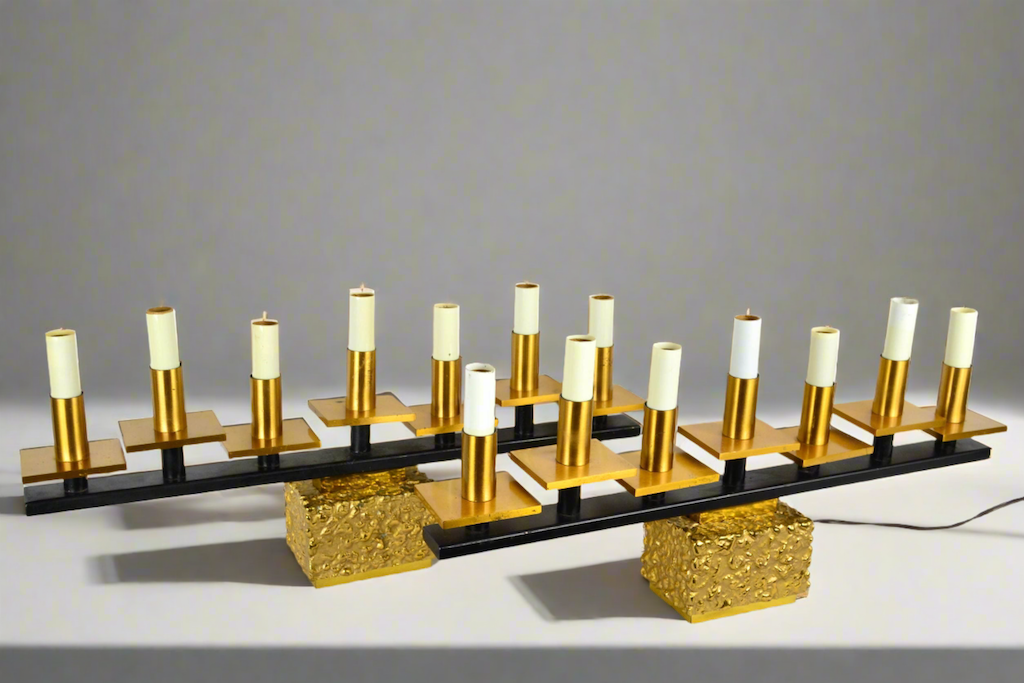 Brutalist Seven Arm Electric Candelabra