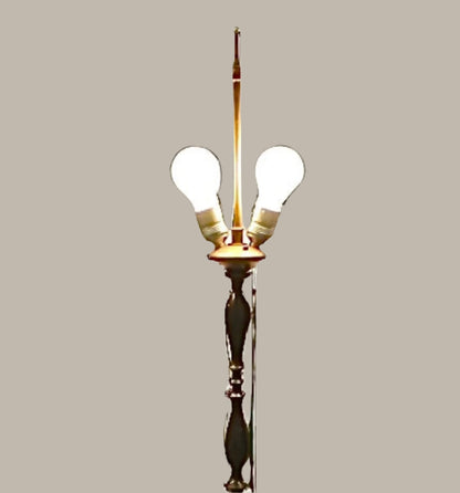 1960s Ornate Brass Spindle Body Floor Lamp