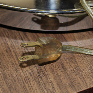 Vintage Chrome Floor Lamp with Brass Rings