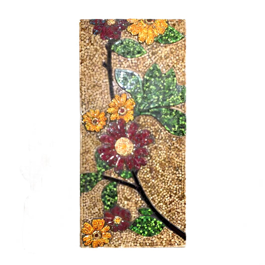 1980s Large Vintage Glass Mosaic Flowers