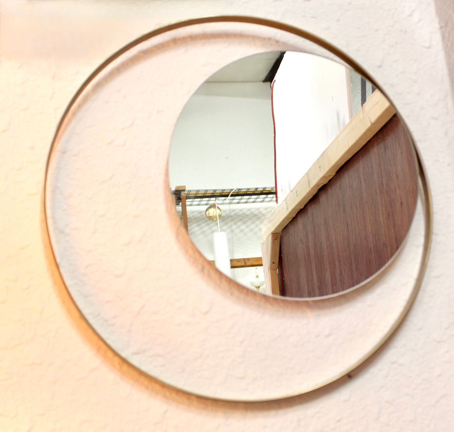 Gold Eccentric Round Mirror, Round Gold Mirror