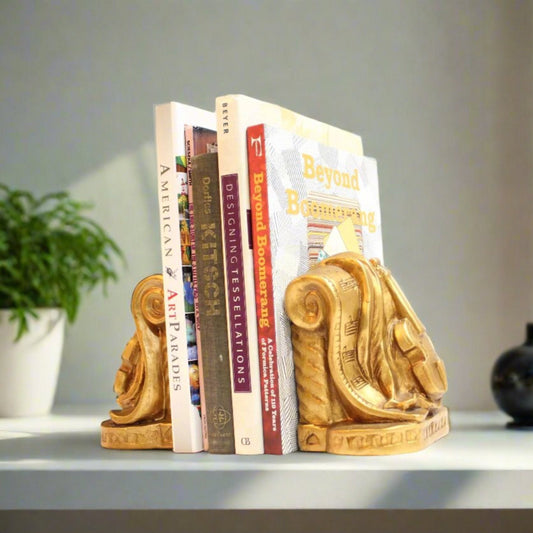 Gold Gilt Musical Bookends