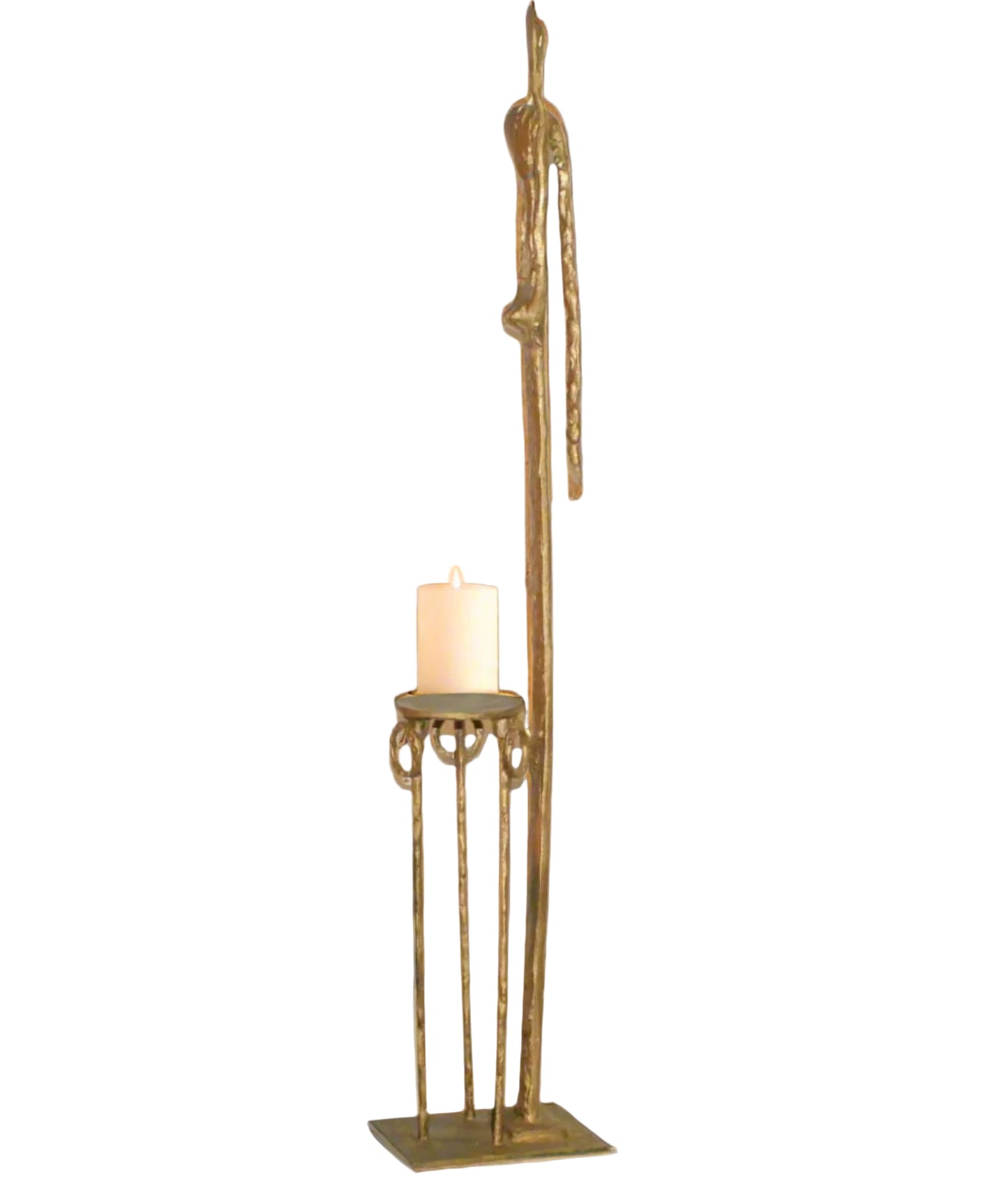 1970's Abstract Gold Glit Greek Goddess Candle Holder