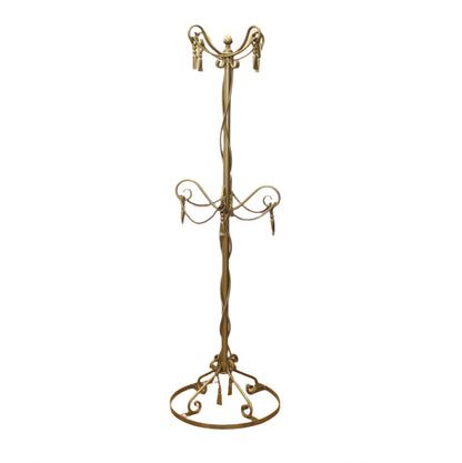 Vintage Metal Rope & Tassel Free-Standing Coat Rack