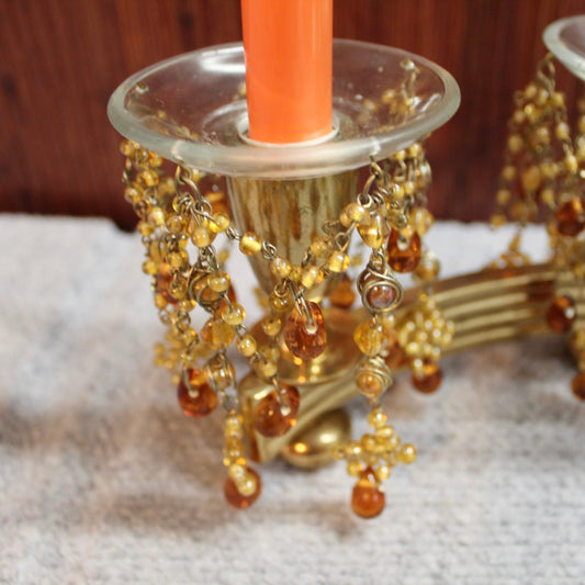 Clear Glass Bobeches with Beaded Accents | 3 pc. set, Candle Wax Dip Catchers