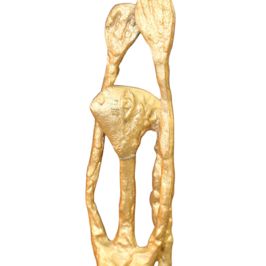 1970's Abstract Gold Glit Greek Goddess Candle Holder