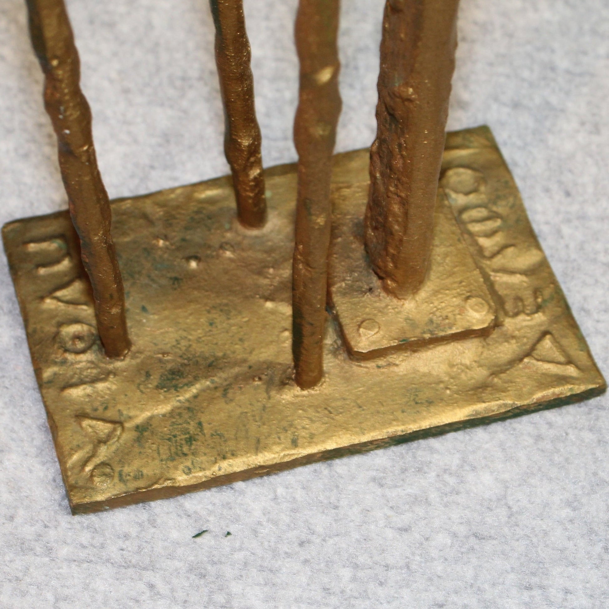 1970's Abstract Gold Glit Greek Goddess Candle Holder