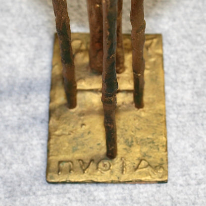 1970's Abstract Gold Glit Greek Goddess Candle Holder