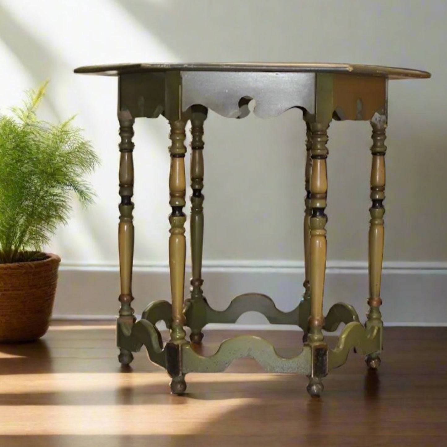 Mahogany and Walnut Aesthetics Movement Lamp Table - by St. Johns Tables