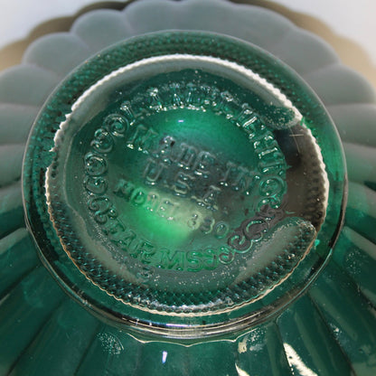 Vintage Lamplight Farms Dark Green Glass Oil Lamp USA