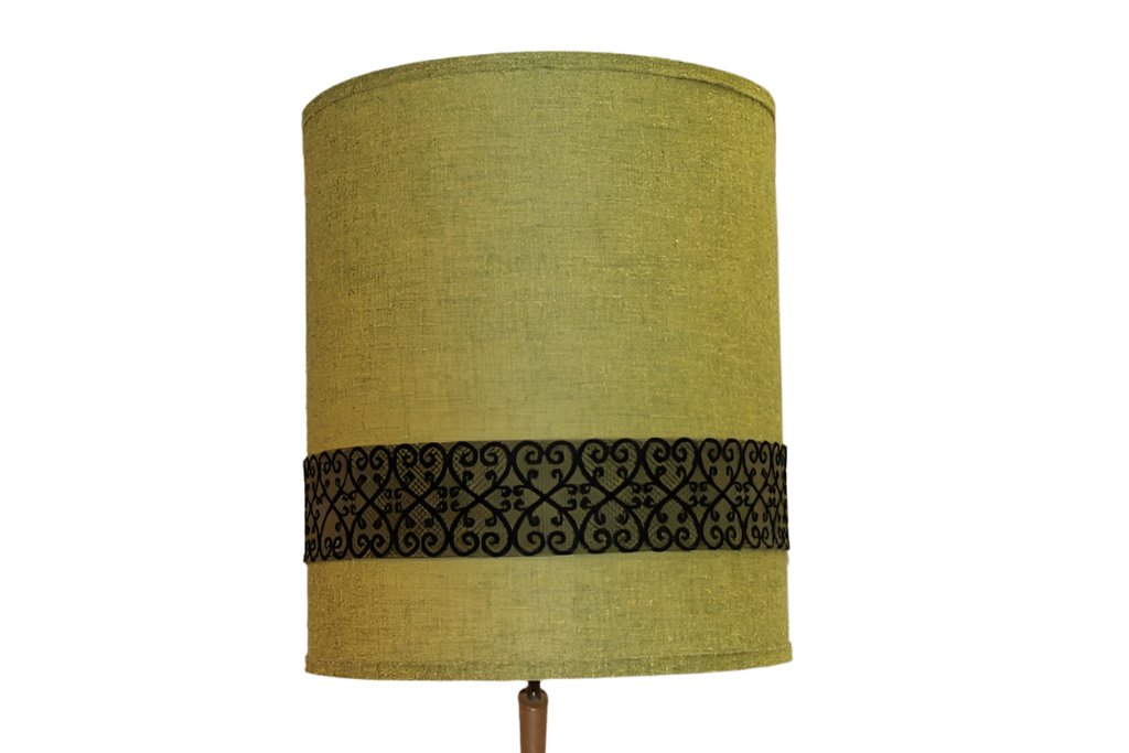 Vintage Green Burlap Lampshade