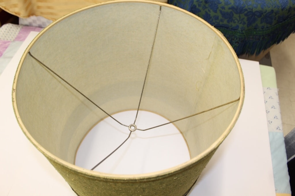 MCM Green and Black Burlap Lampshade