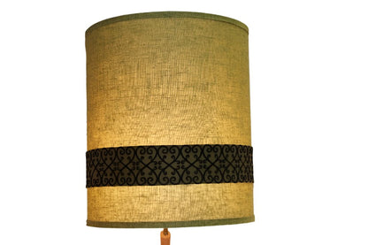 MCM Green and Black Burlap Lampshade