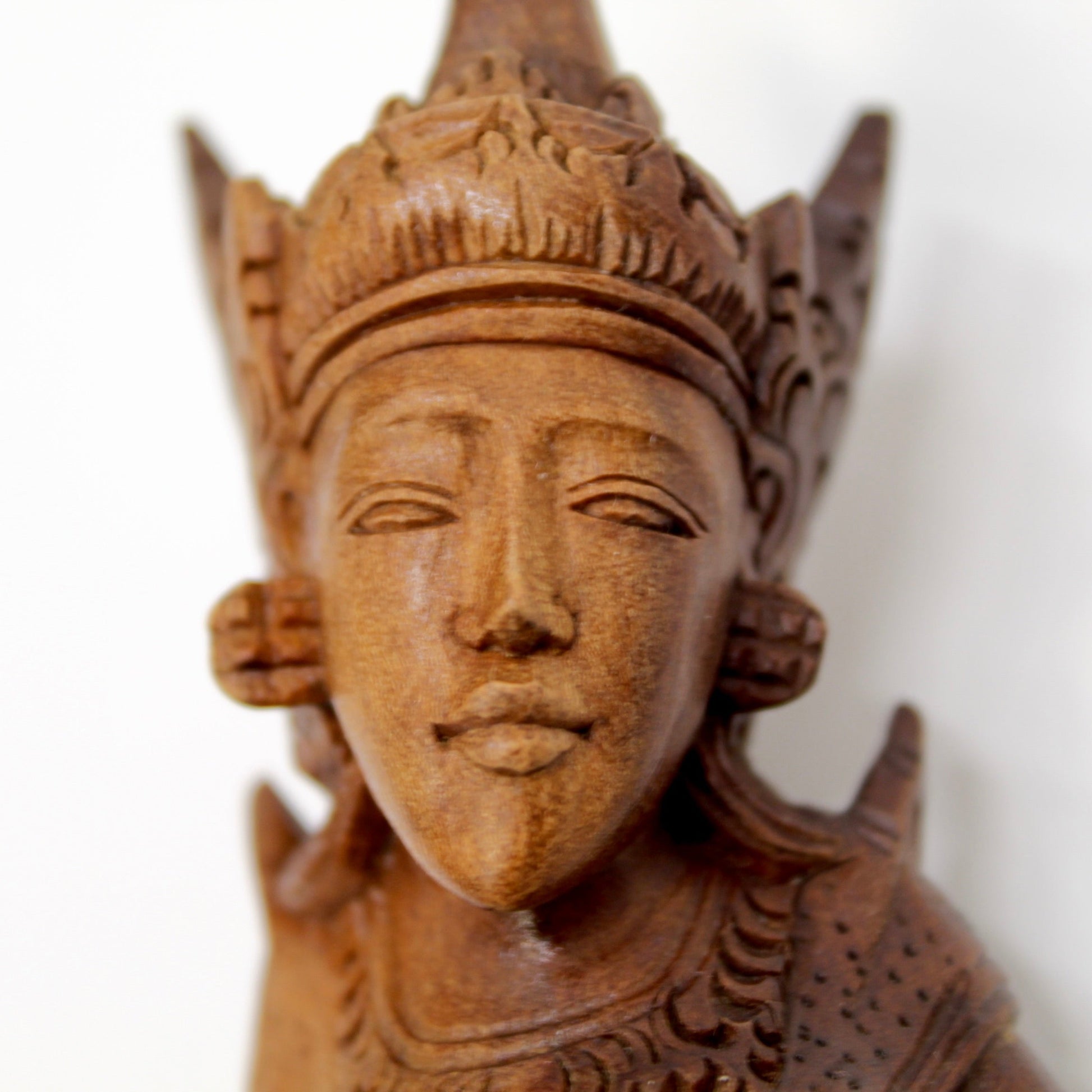 Vintage Bali Dewi Ratih Goddess Wood Statuette