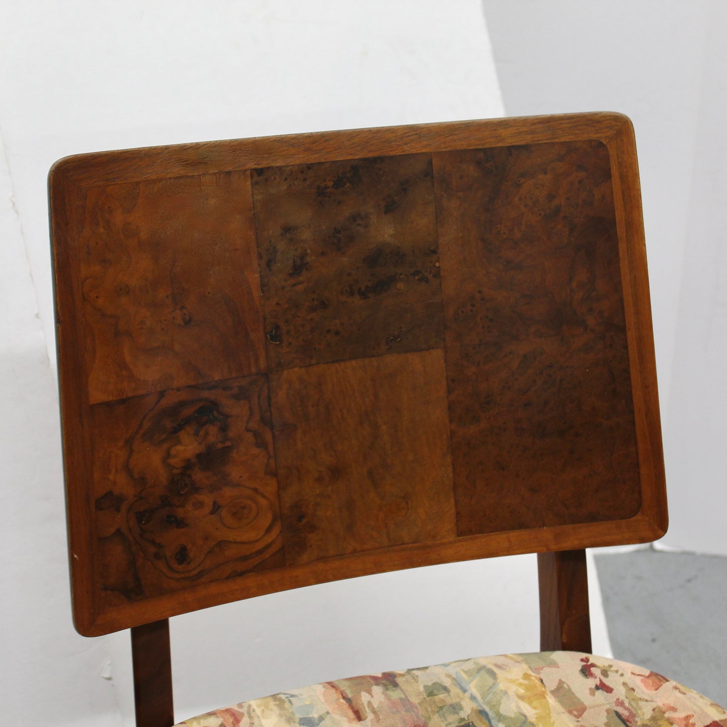 4 Mid Century Modern Parquet Wood Dining Chairs