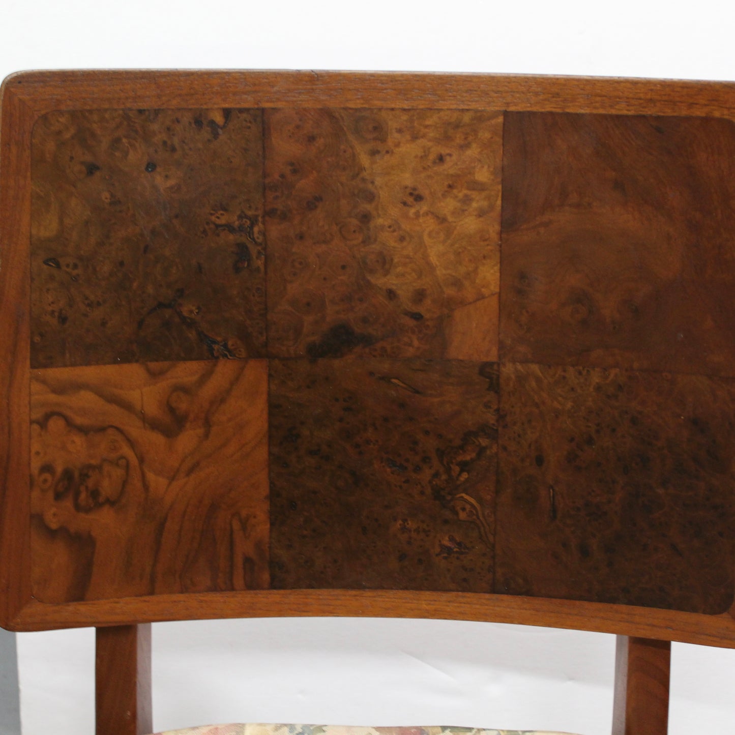 4 Mid Century Modern Parquet Wood Dining Chairs