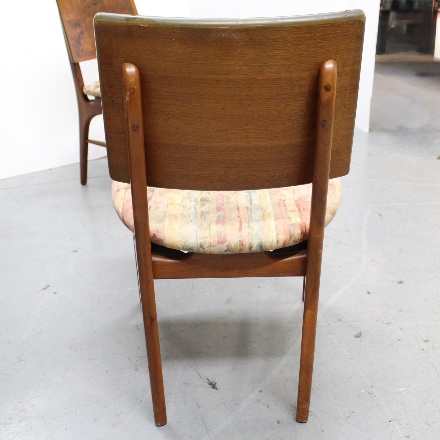 4 Mid Century Modern Parquet Wood Dining Chairs