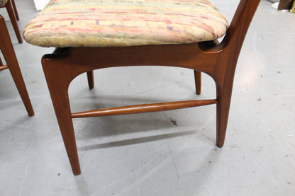 4 Mid Century Modern Parquet Wood Dining Chairs