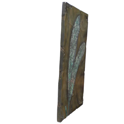Rectangular resin with crushed glass leaves 