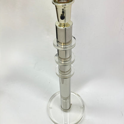 Vintage Karl Springer Style Table Lamps with Lucite Rings