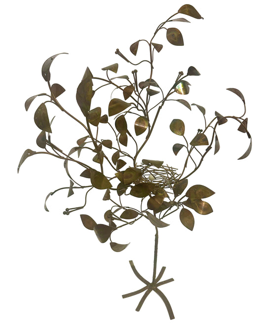 1979 Curtis Jere Bird's Nest in Copper Tree Tabletop Sculpture