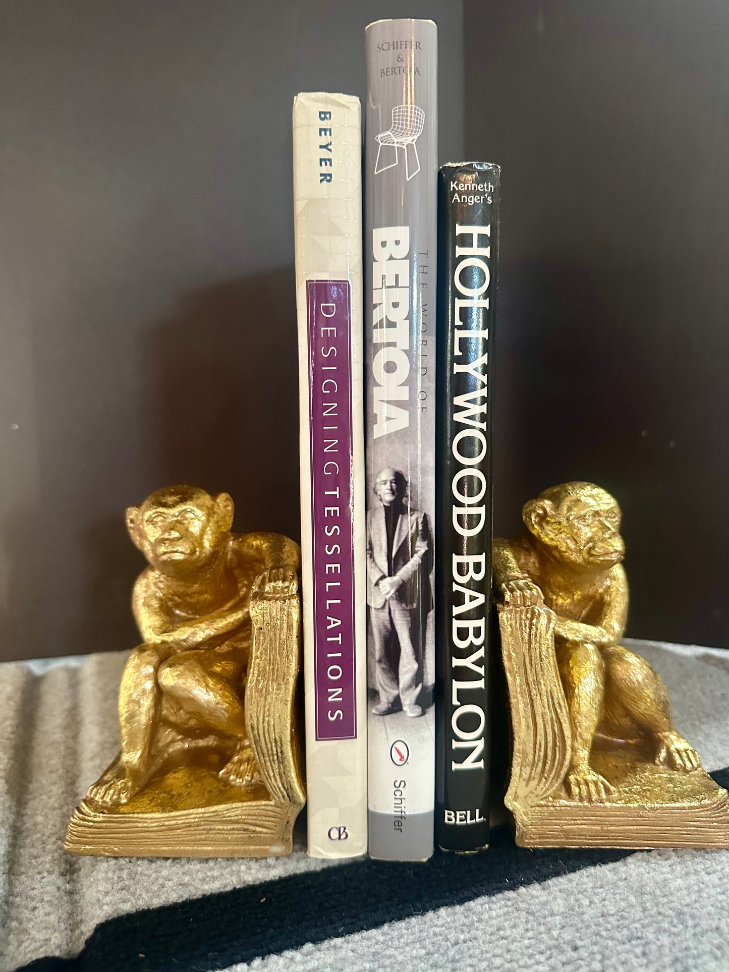 Vintage Gold Gilt Monkey Bookends | Pair