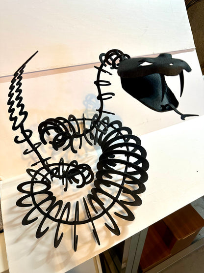 Black Iron Sculptural Snake & Scorpion | Set of 2