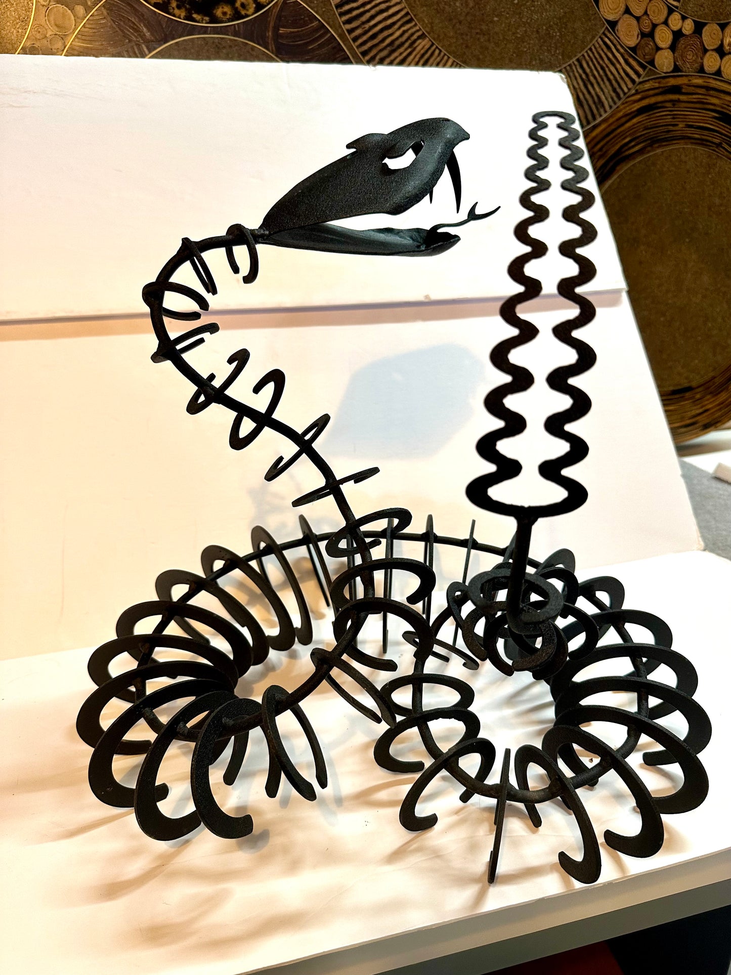 Black Iron Sculptural Snake & Scorpion | Set of 2