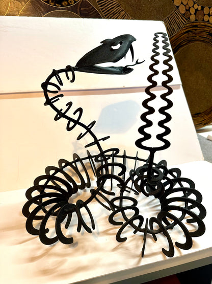 Black Iron Sculptural Snake & Scorpion | Set of 2
