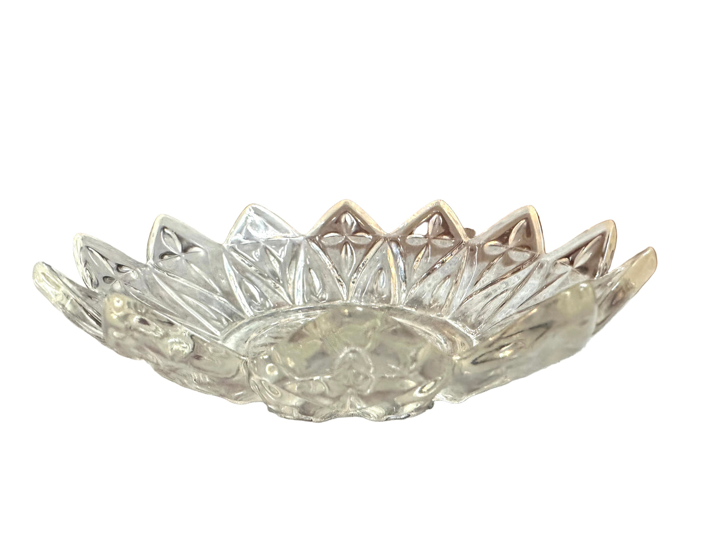 14 Pieces Vintage Glass Star Bowls and Dessert Plates