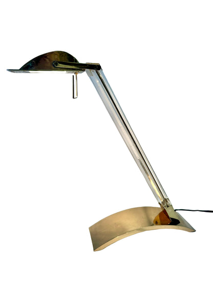 Modern desk lamp with adjustable arm on a white background
