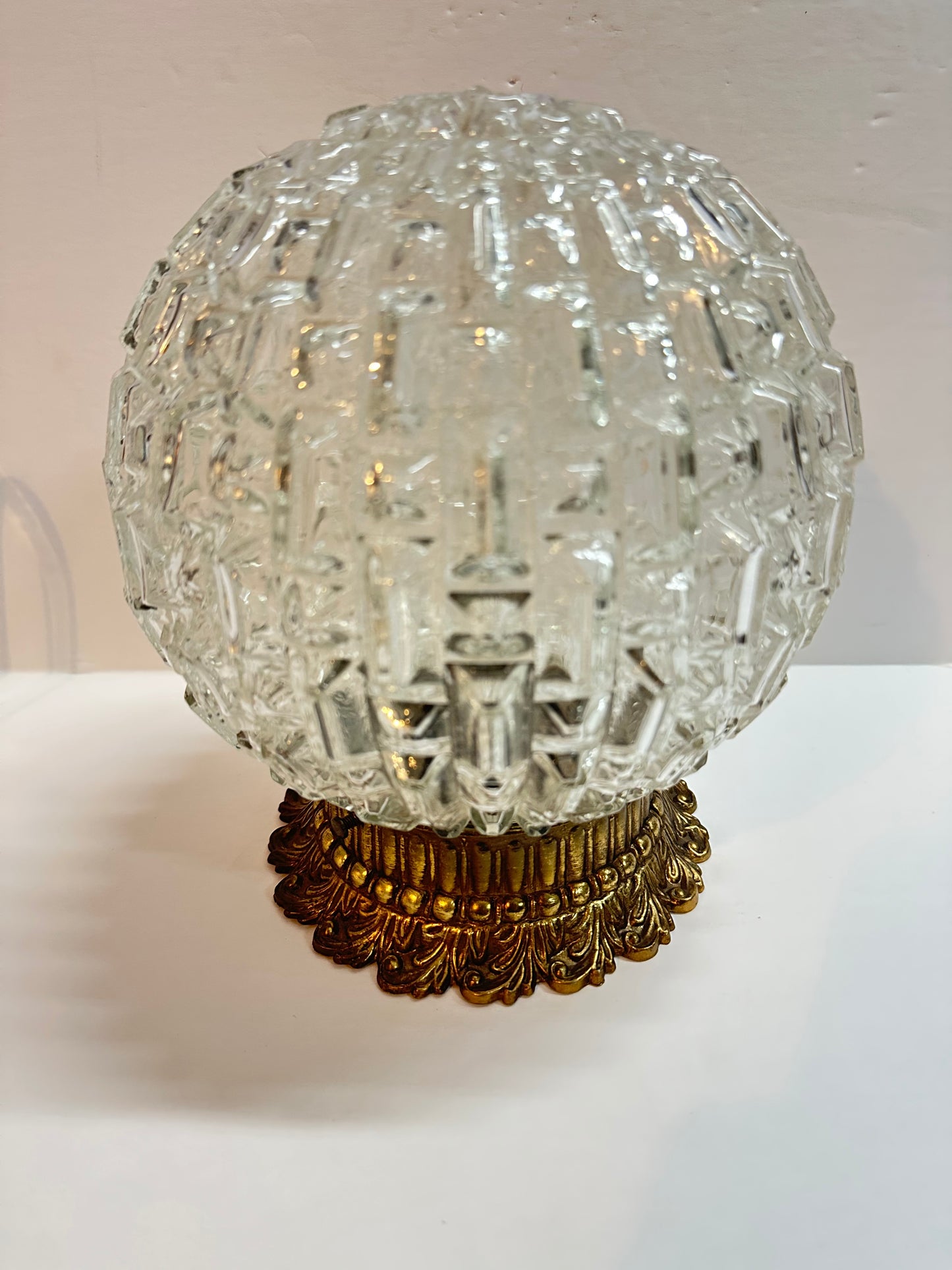 Vintage Diamond Cut Globe Ceiling Light