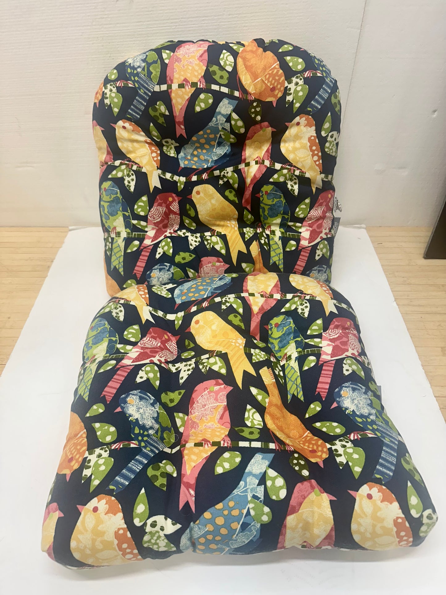 Pair (2) Button Tufted Seat Cushions by Pillow Perfect