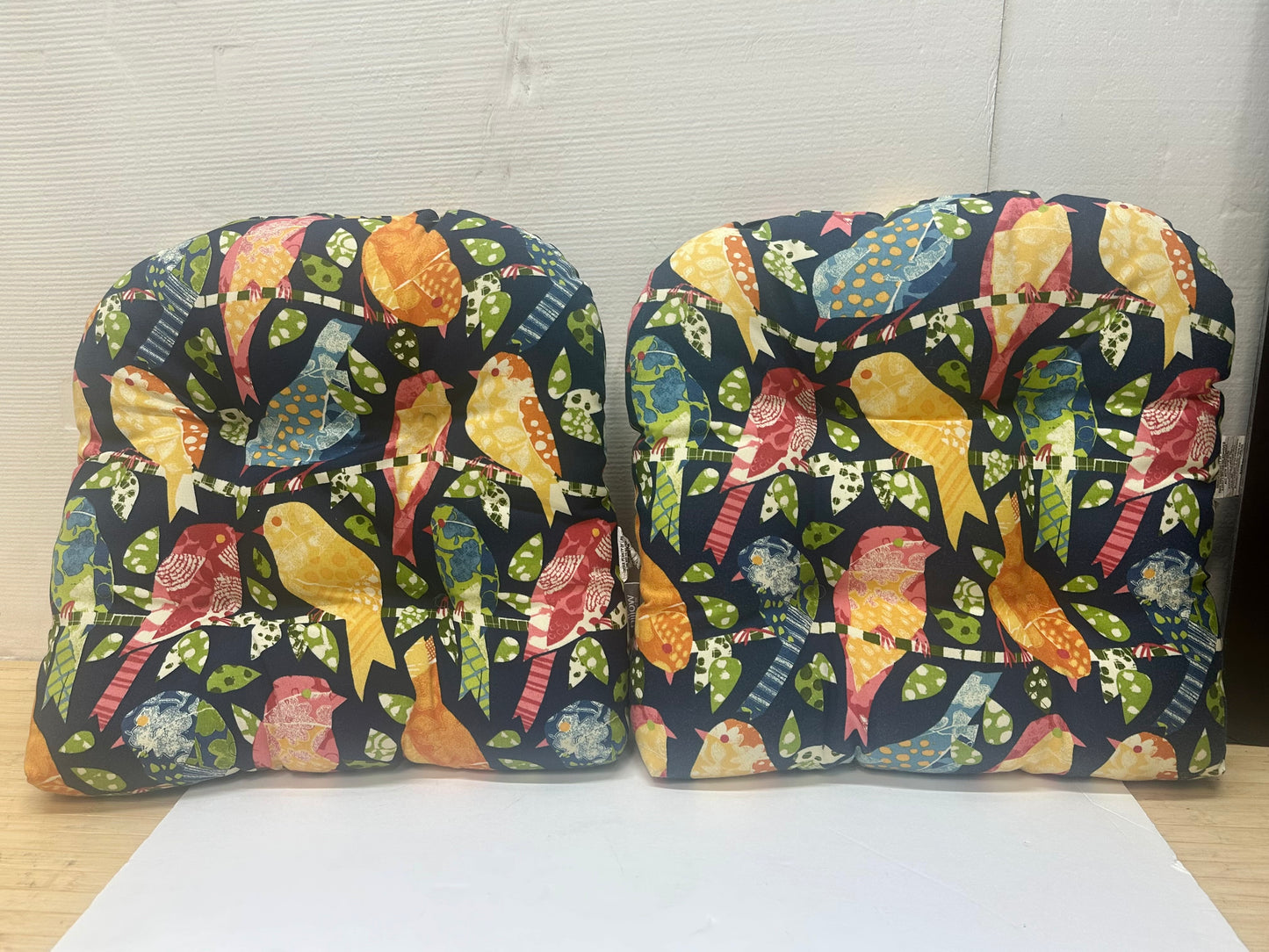 Pair (2) Button Tufted Seat Cushions by Pillow Perfect