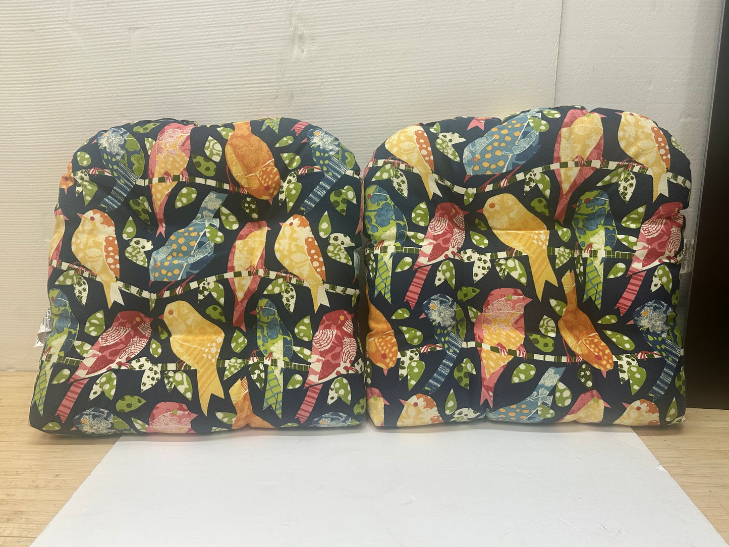 Pair (2) Button Tufted Seat Cushions by Pillow Perfect