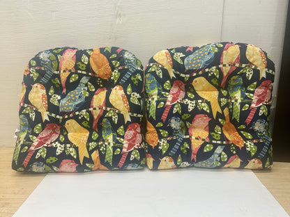 Pair (2) Button Tufted Seat Cushions by Pillow Perfect