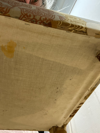 Vintage 60s Mod Fabric Covered Square Side Table