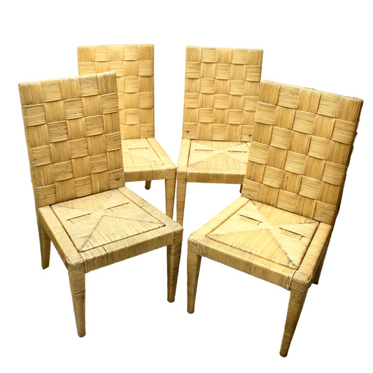 John Hutton for Donghia Block Island Cane Dining Chairs - Set of 4