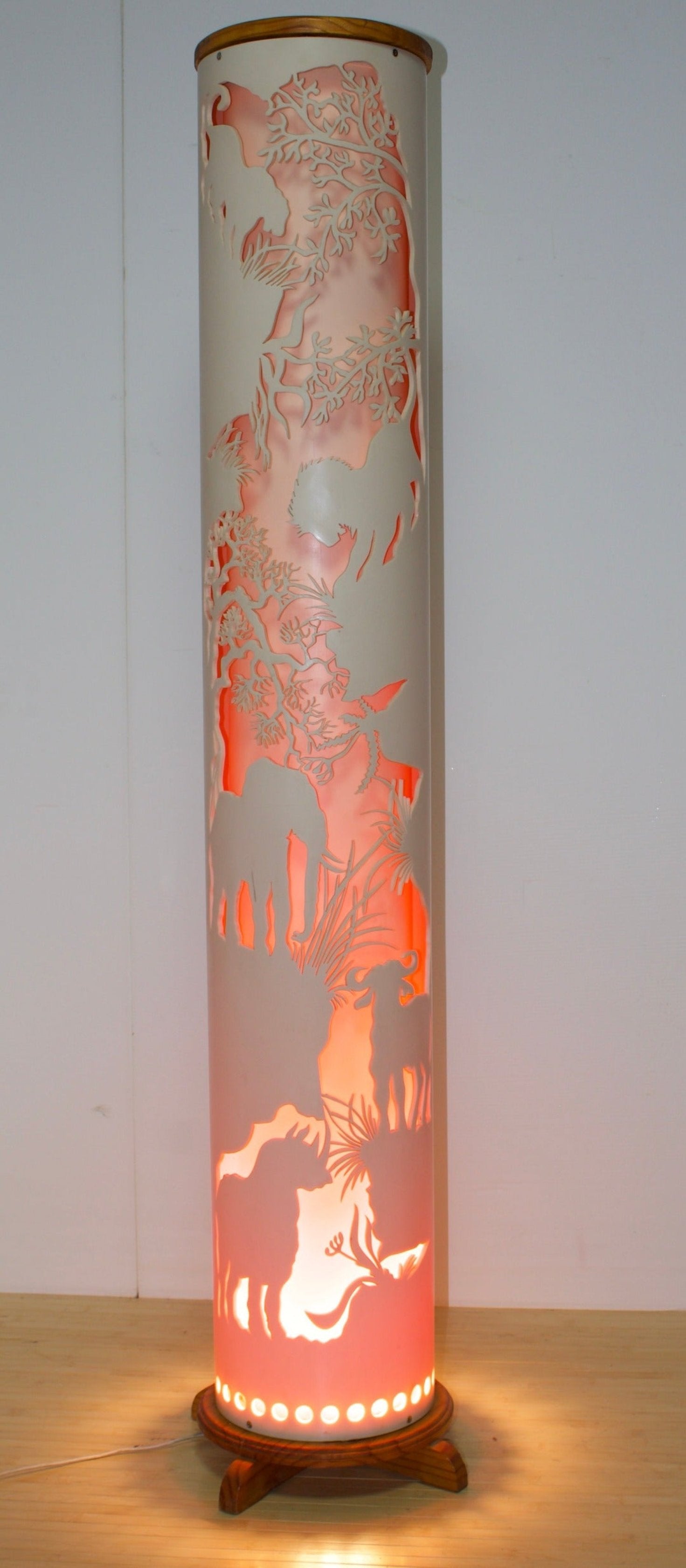 Vintage Handmade Jungle Pillar Floor Lamp