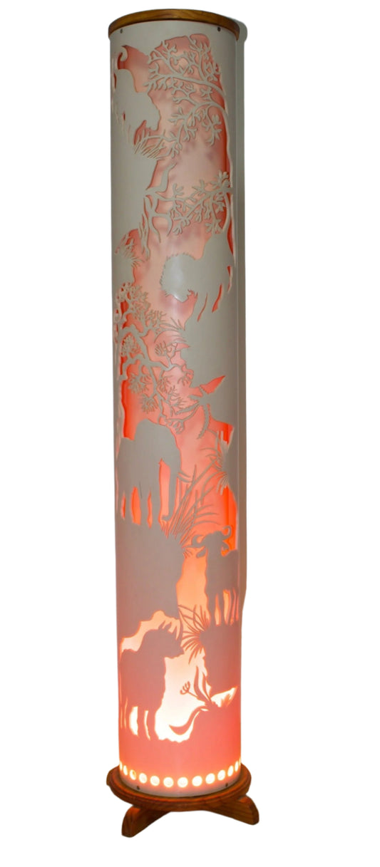 Vintage Handmade Jungle Pillar Floor Lamp