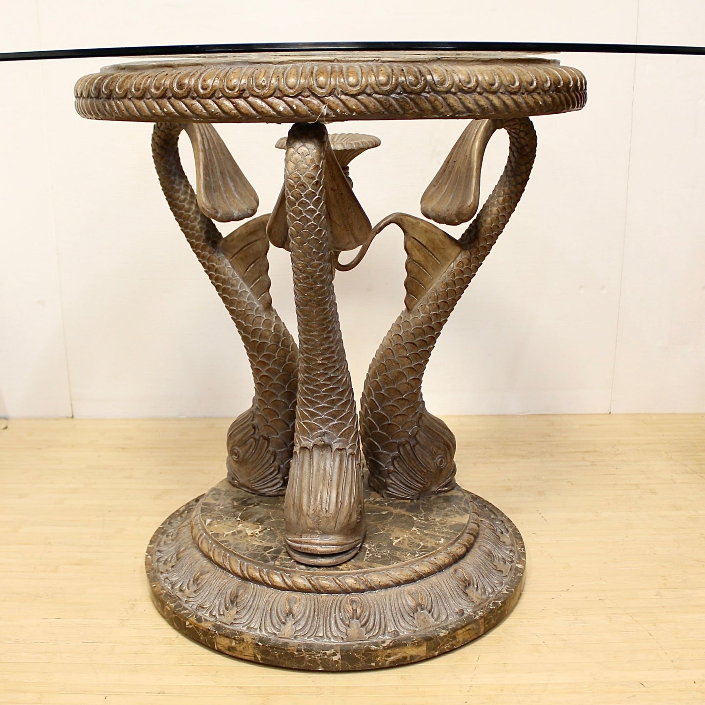 Vintage Koi Fish Center Table