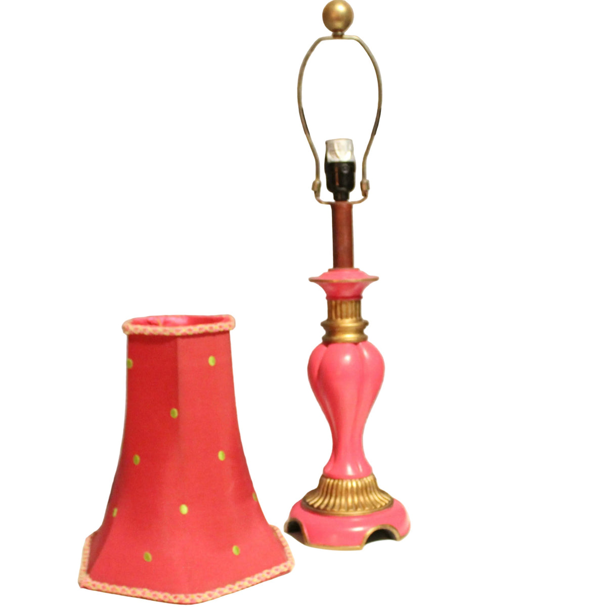 Lamp with Matching Polka Dot Shade.
