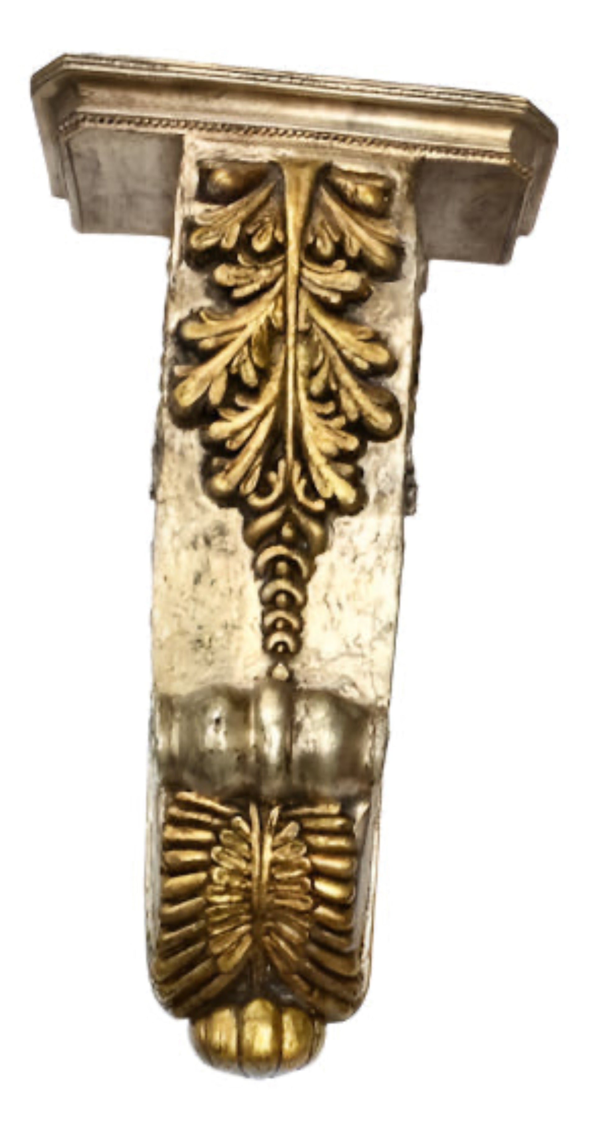  Large Ornate Acanthus Gold Corbel Wall Shelves - OffCenterModern