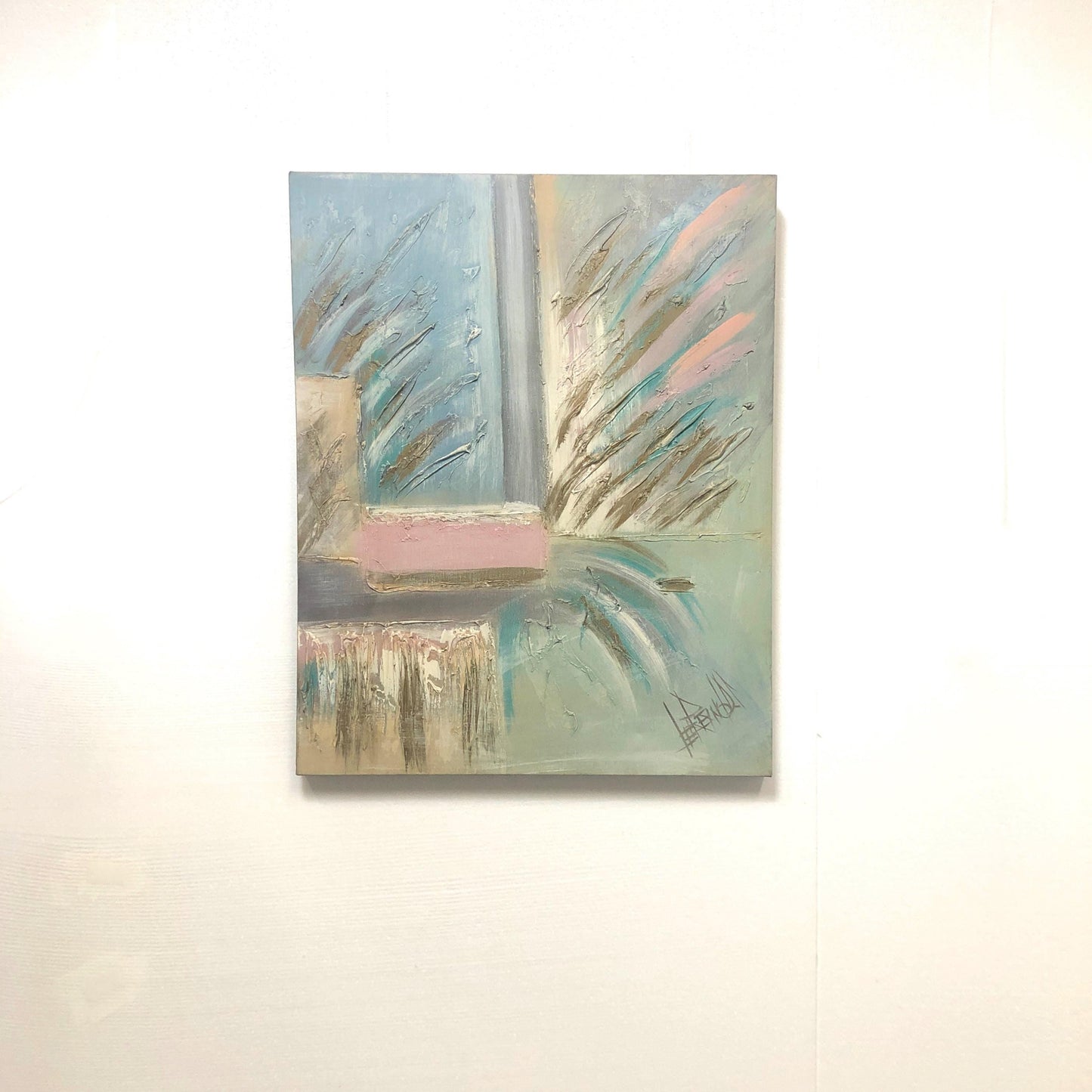 Large Vintage Abstract Expressionist Painting Signed from OffCenterModern