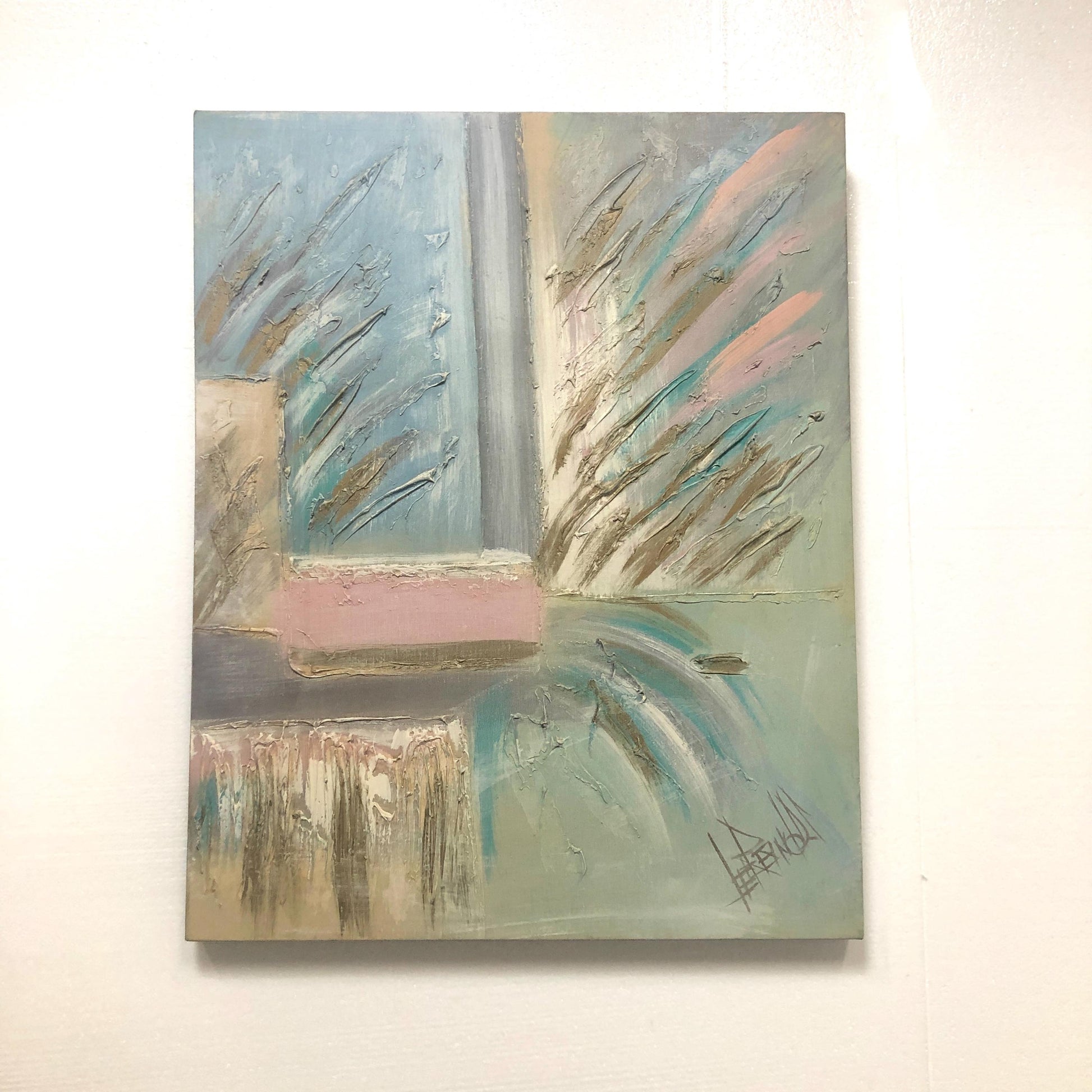 Large Vintage Abstract Expressionist Painting Signed from OffCenterModern